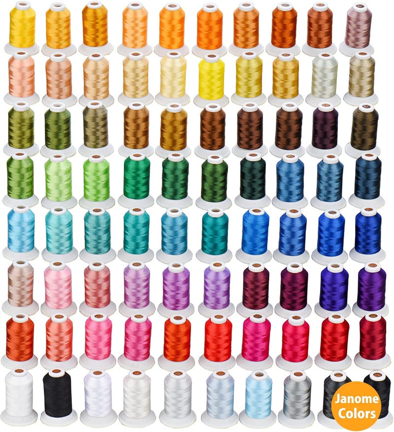 simthread Polyester Embroidery Thread, 80 Spools Embroidery Machine Threads, 500M (550Y) Each Thread Spool, Colors Compatible with Janome & Robison-Anton Colors - Color Card Contained in Box - Image 2
